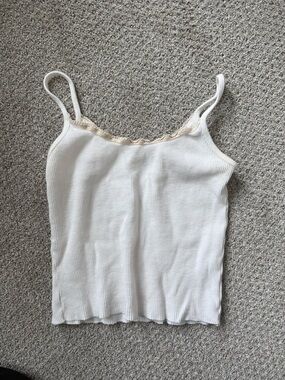 Brandy Melville Ribbed Lace-Trim Cami Tank